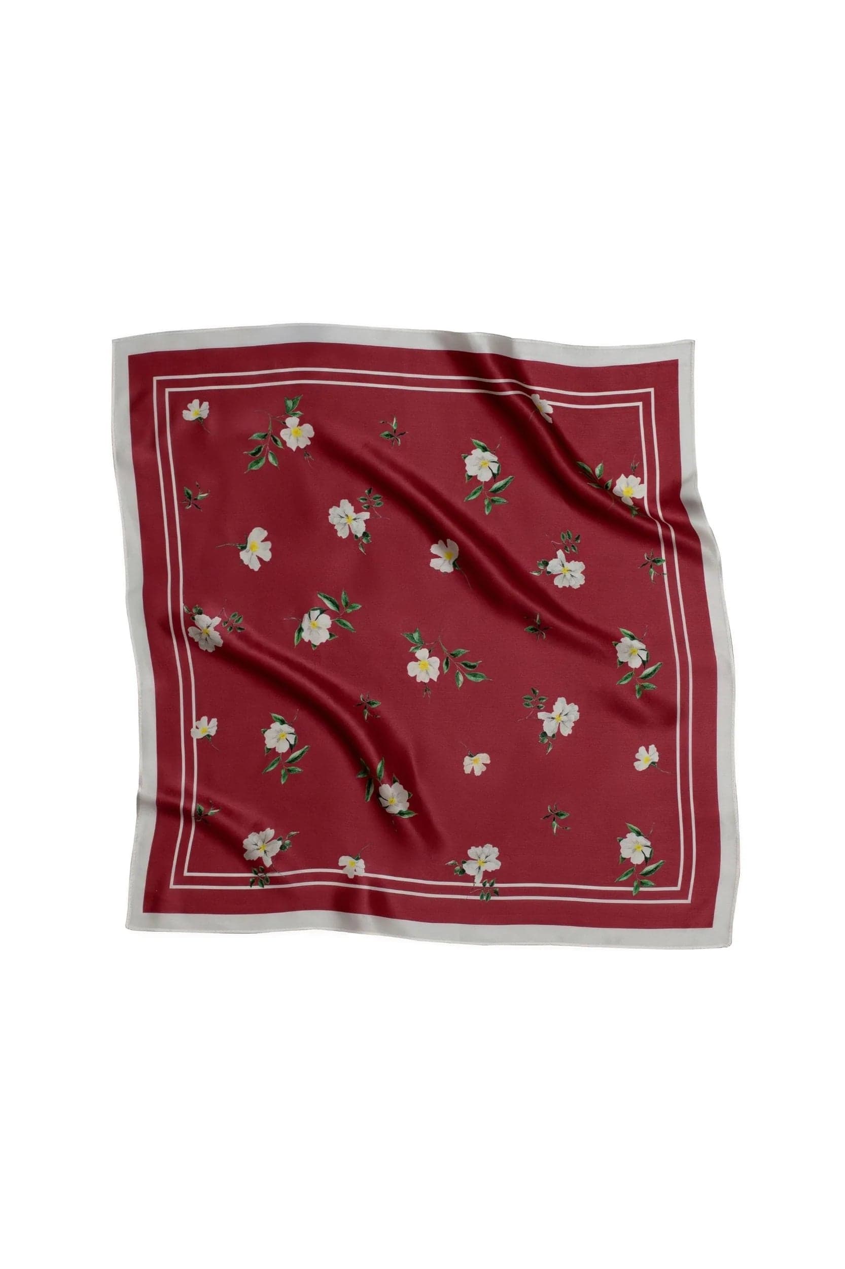 Red Collection Small Silk Scarf Floral Print – RainSisters