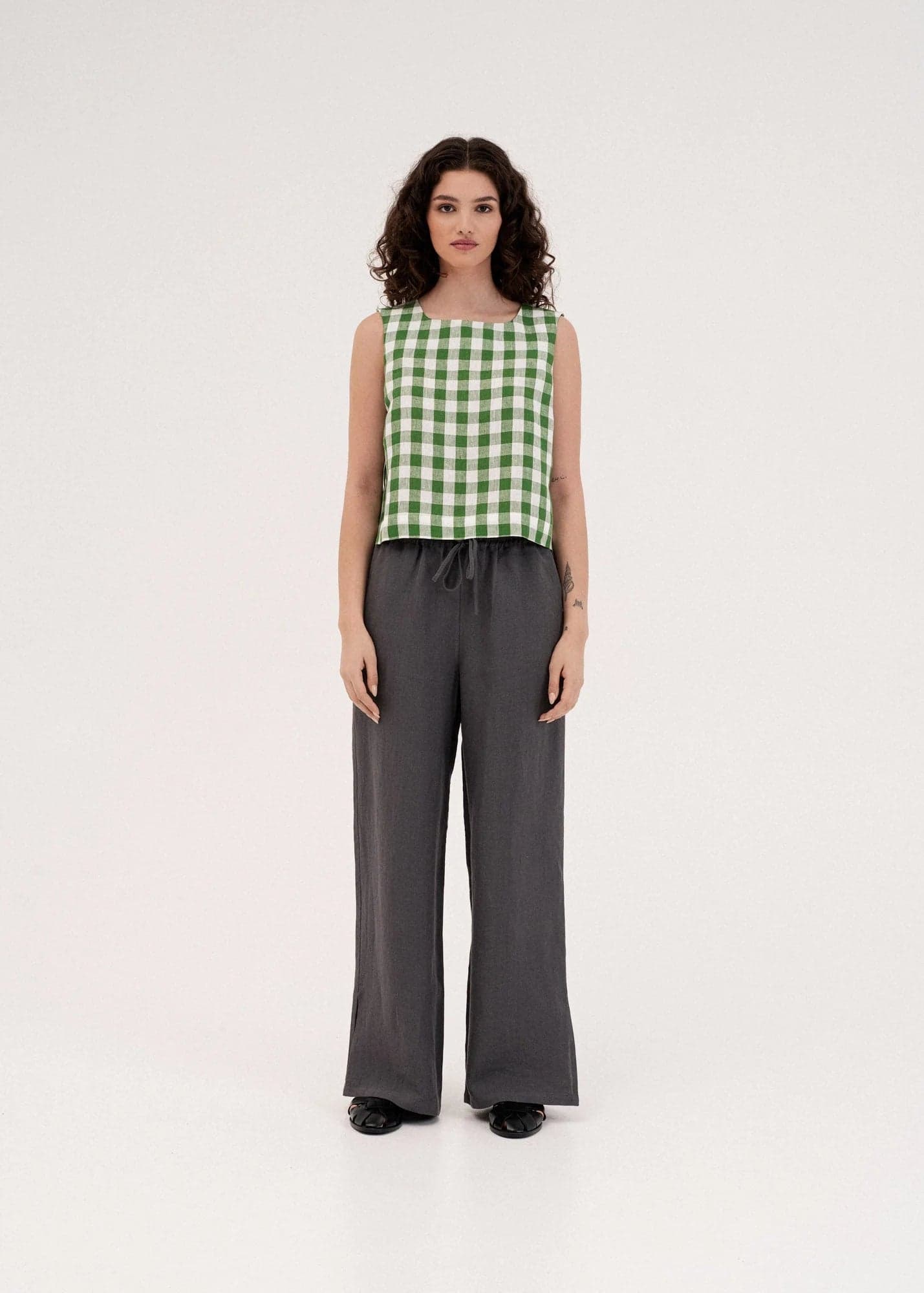 Lucia Toppi Pellava Green Gingham