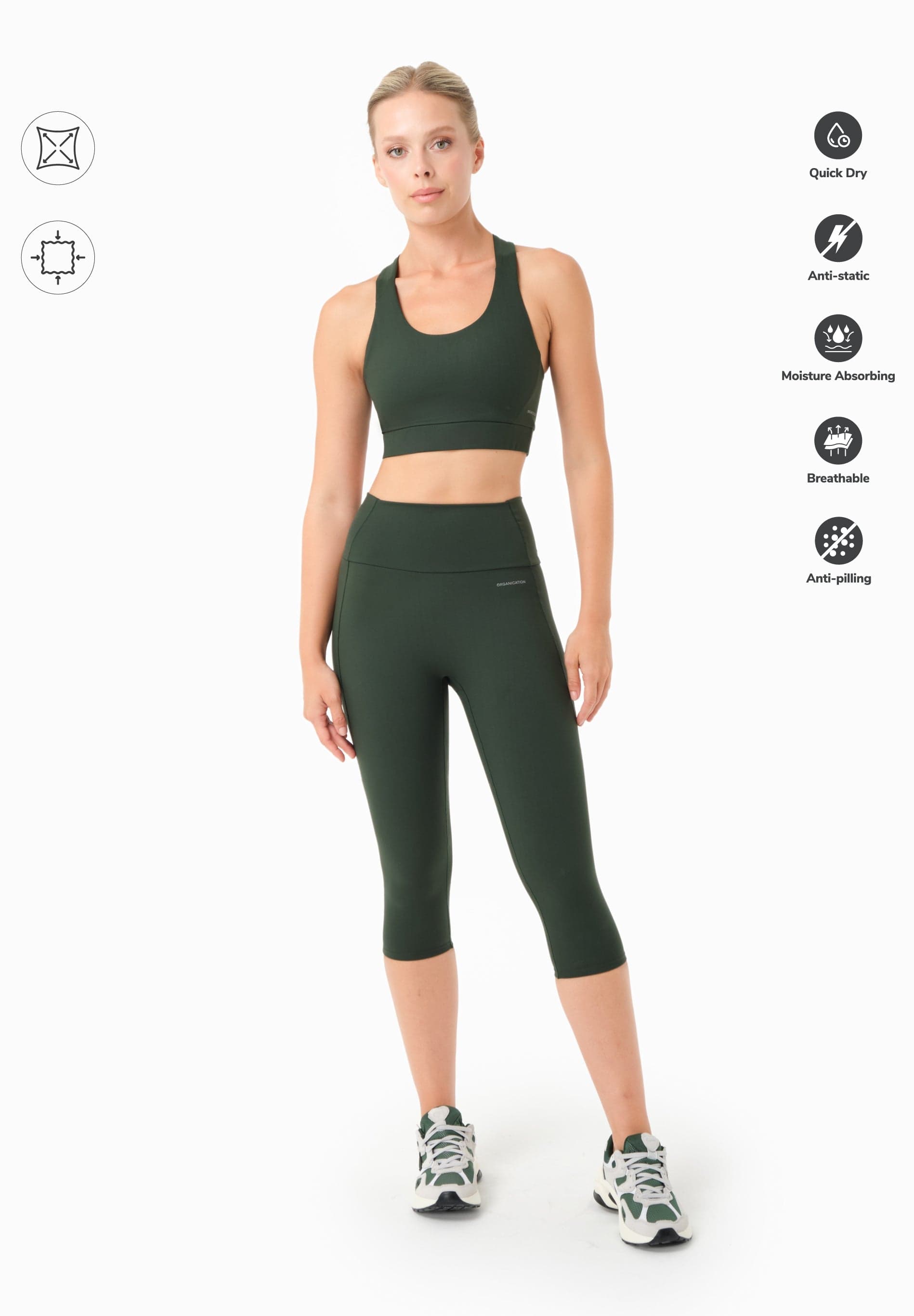 Lailla Capri Leggingsit Amazonasvihreä – ORGANICATION