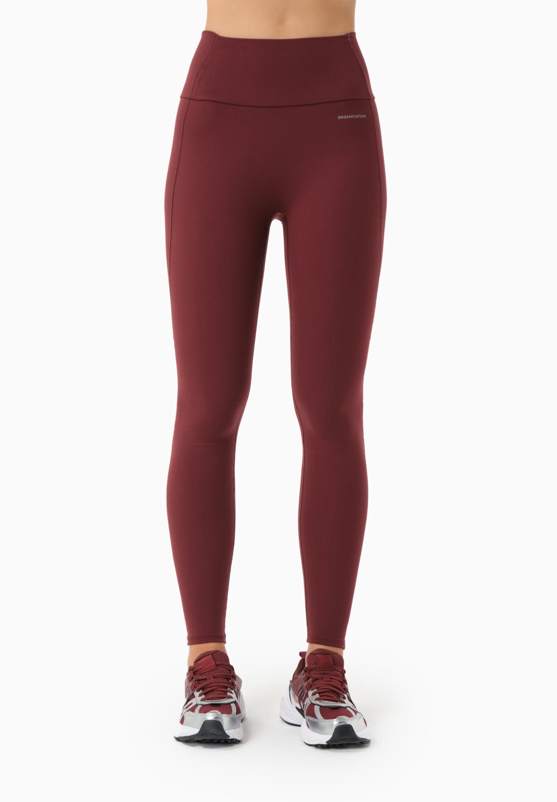 LINNDA Korkeavyötäröiset Leggingsit Bordeaux – ORGANICATION