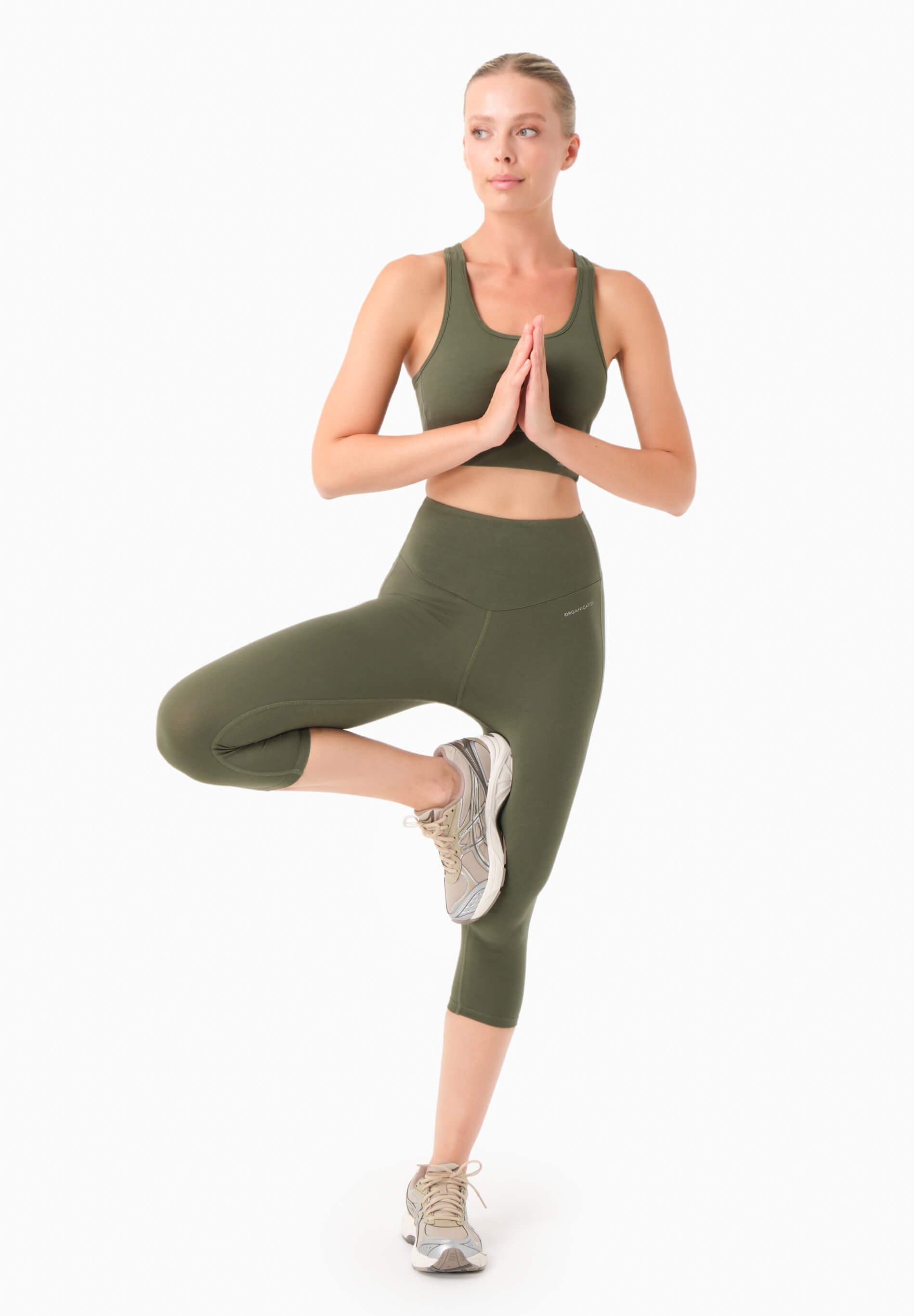 Lissa Capri Leggingsit Oliivinvihreä – ORGANICATION