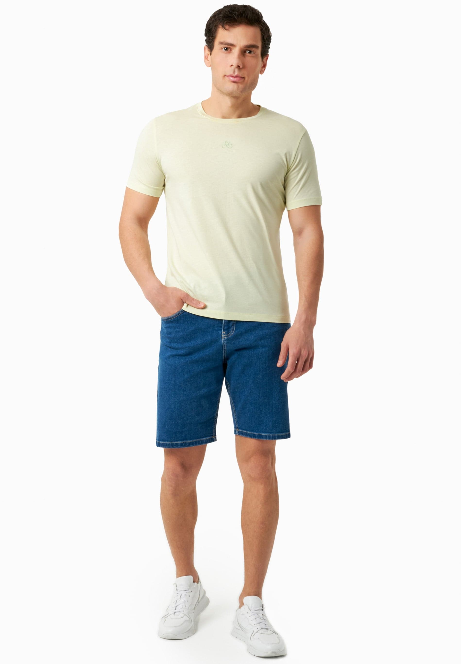 Miesten Denim Bermudashortsit Medium Blue