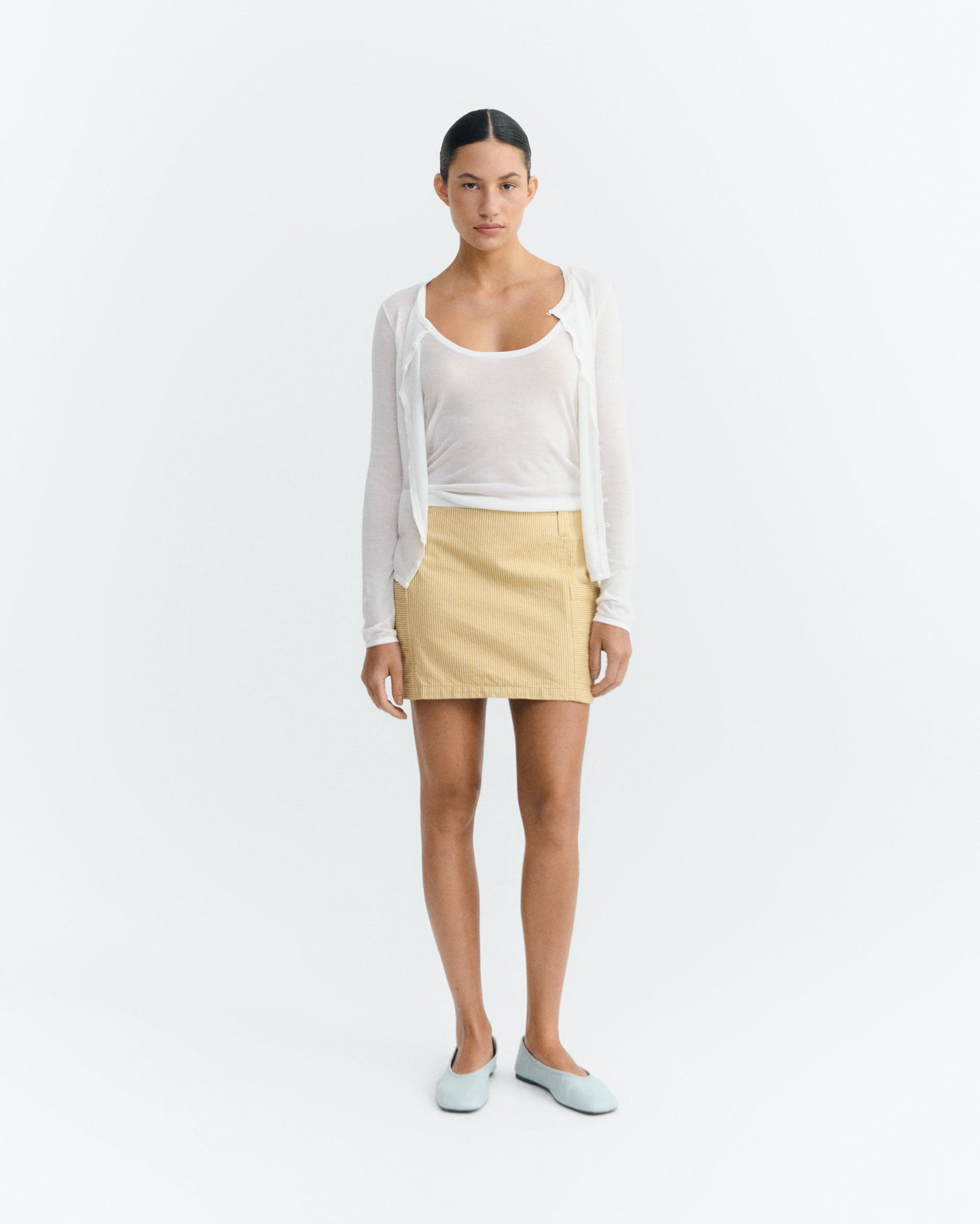 Mina Skirt Yellow Striped – Thinking MU