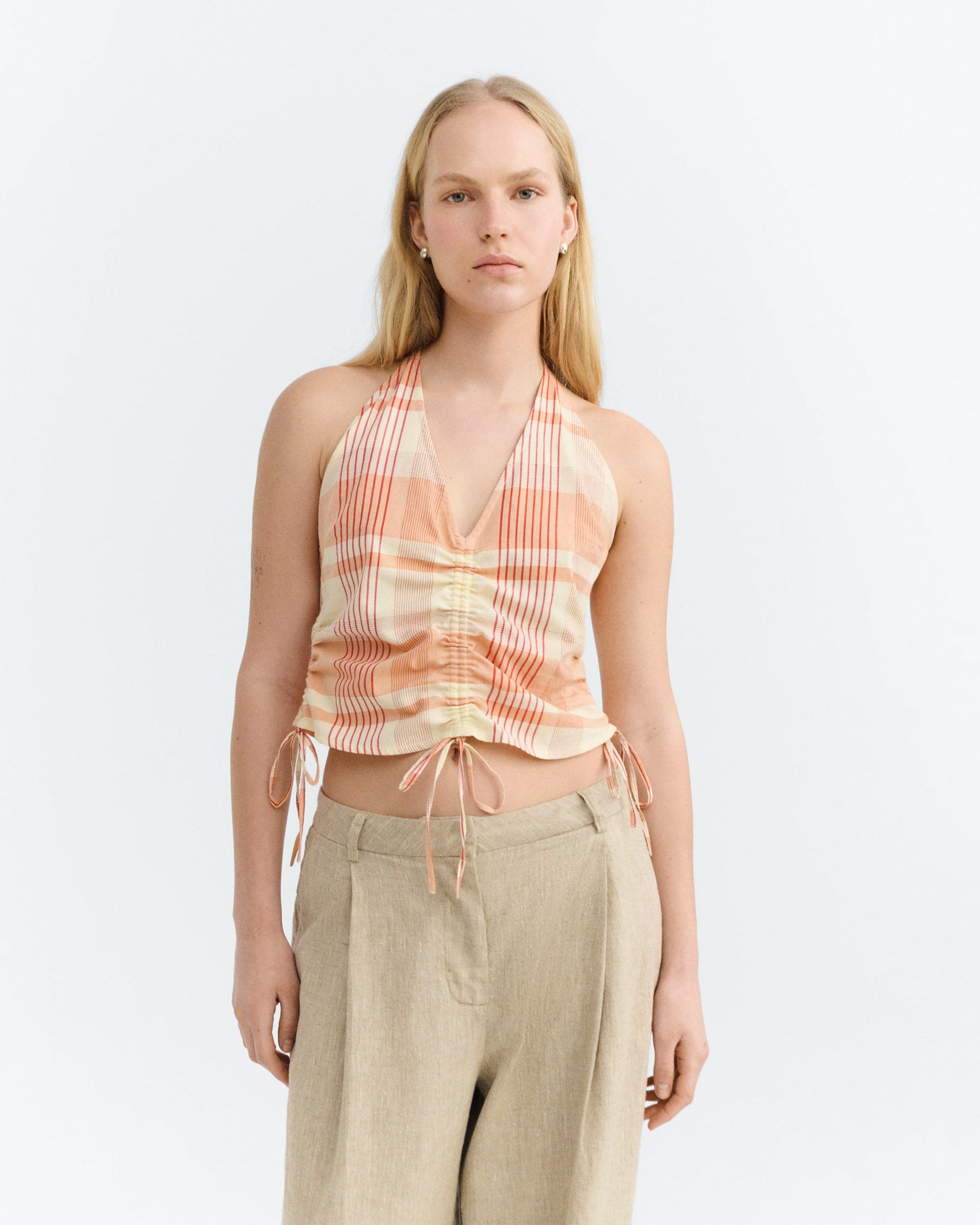 Hiba Toppi Oranssi Checkered – Thinking MU