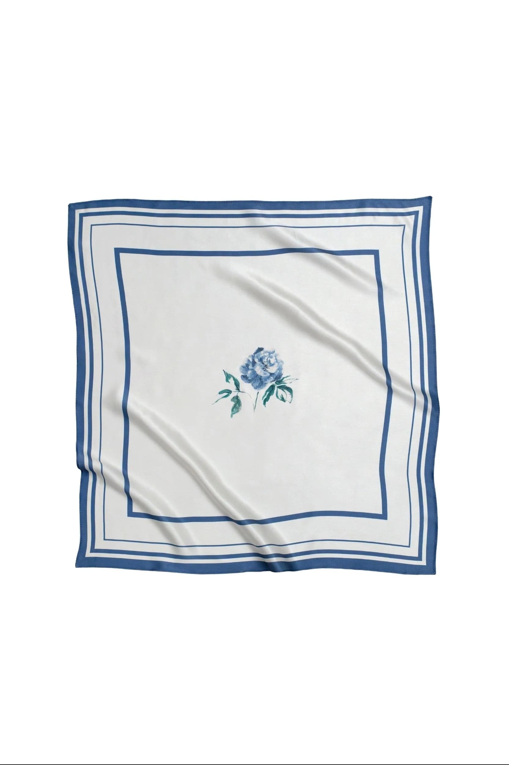Blue Collection Small Silk Scarf Minimal Floral – RainSisters