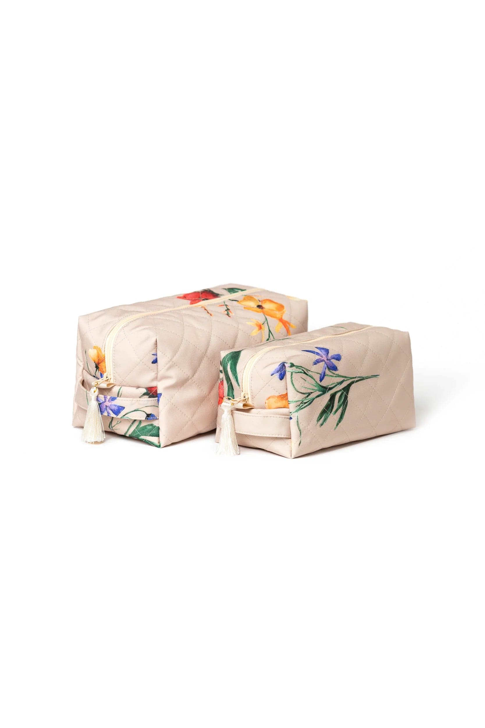 Spring Bloom Makeup Bag Set Beige – RainSisters
