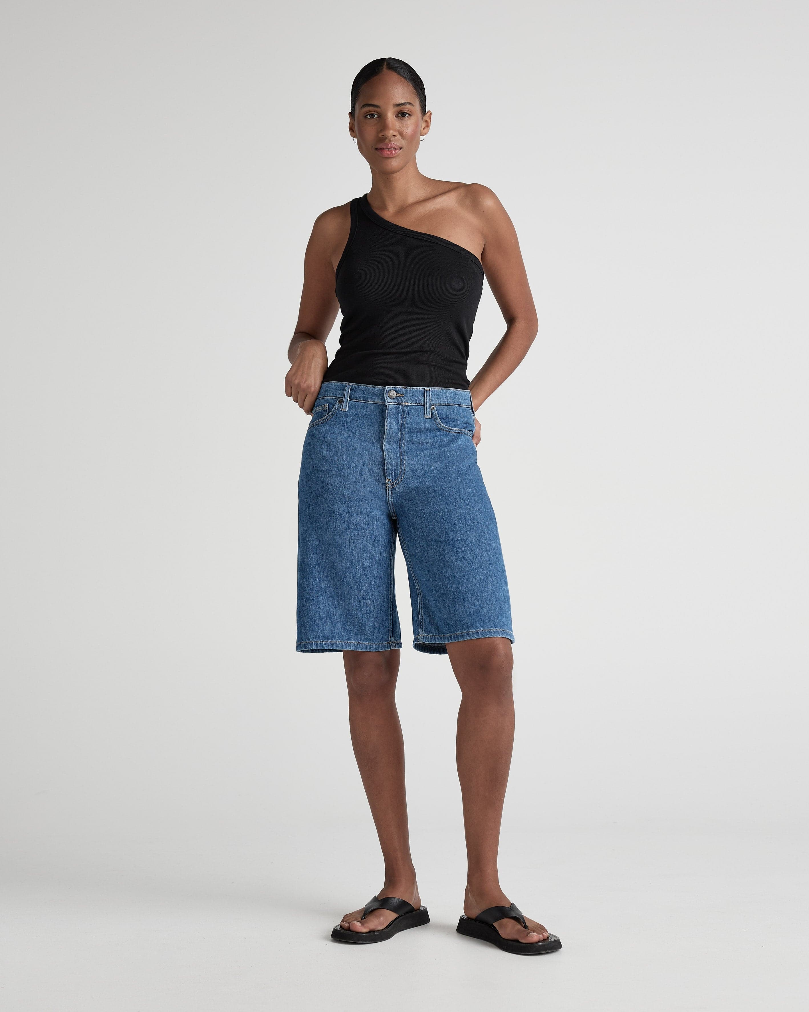 Suzy Mid Farkkushortsit Medium Stone