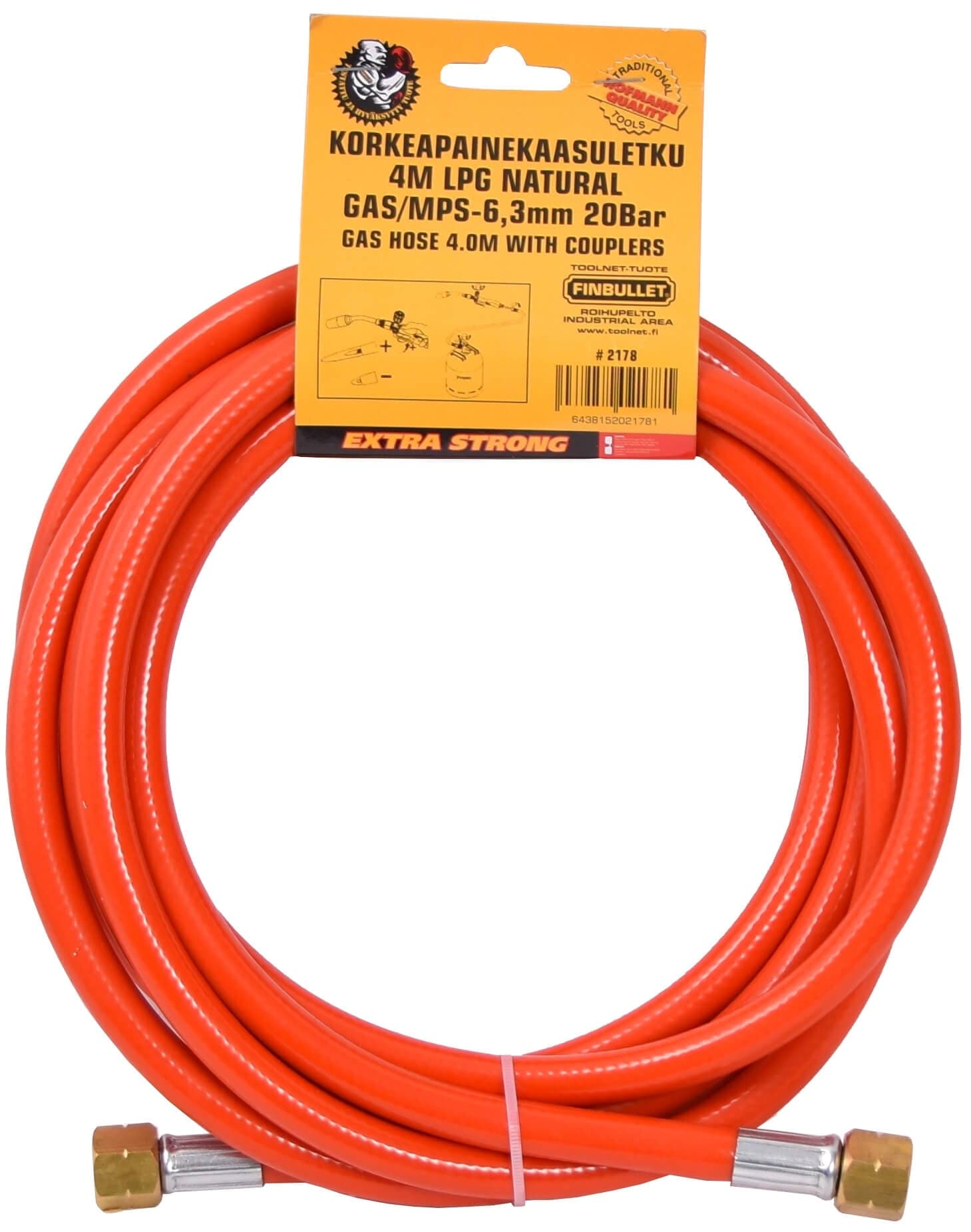 Korkeapainekaasuletku 4 m, Finbullet – Finbullet