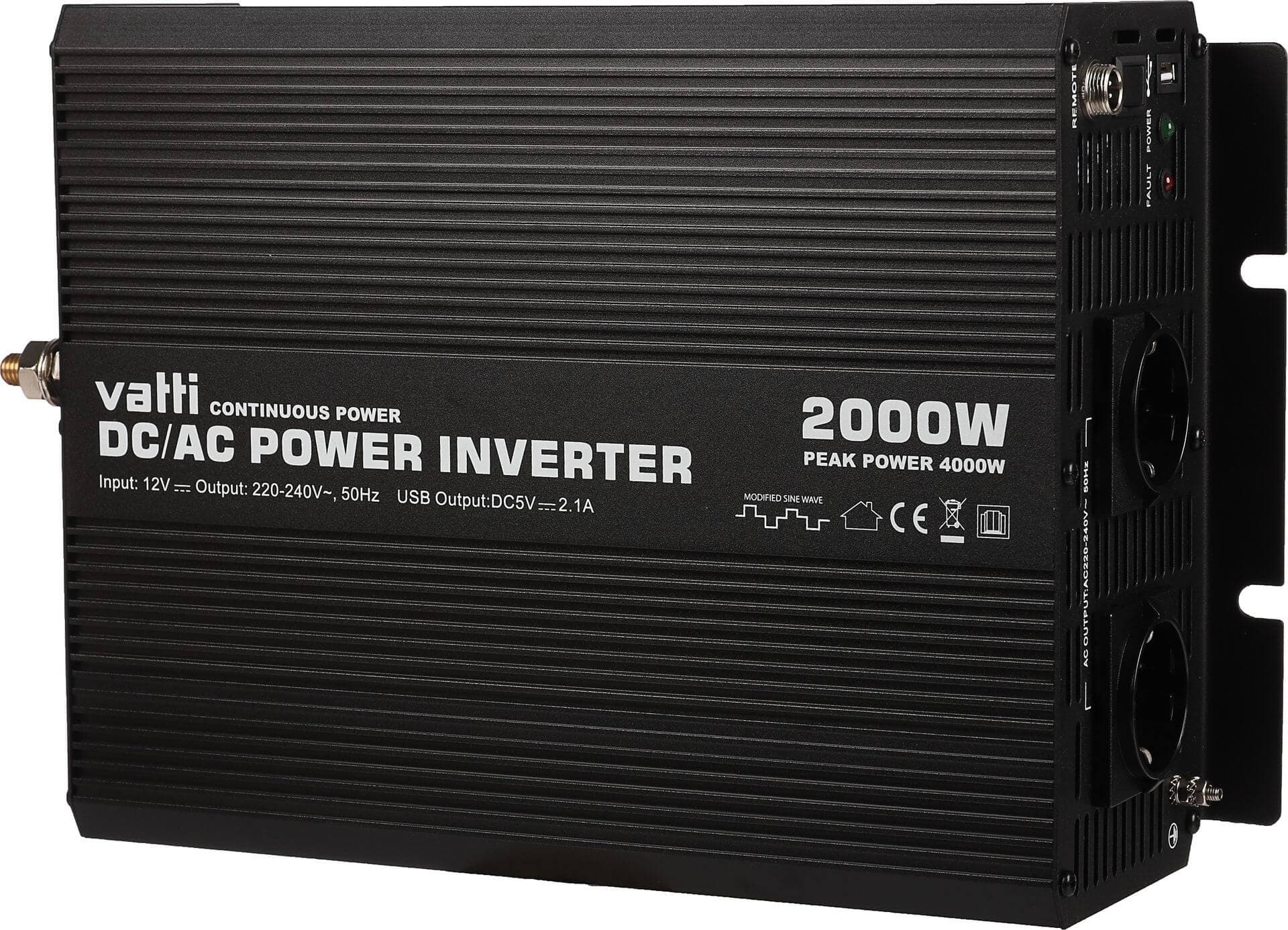 Invertteri 2000 W (12 V), Vatti