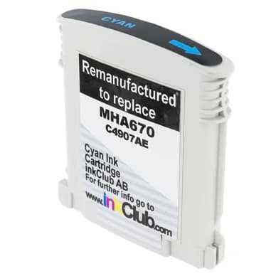 inkClub Mustepatruuna, korvaa HP 940XL, syaani, 30 ml MHA670 Vastaa: C4907AE – inkClub