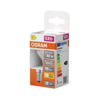 OSRAM LED Pallo 40 Matta 3,4W 827 E14 4099854468711 Vastaa: N/A – Osram