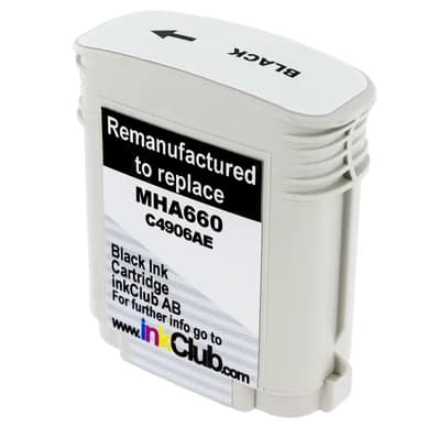 inkClub Mustepatruuna, korvaa HP 940XL, musta, 72 ml MHA660 Vastaa: C4906AE
