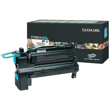 Lexmark Värikasetti cyan 6.000 siva return C792A1CG Vastaa: N/A – Lexmark