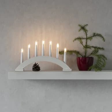 Konstsmide Konstsmide Sähkökynttelikkö Valkoinen puu 7 kynttilää 22,5cm 3972-210 Vastaa: N/A – Konstsmide