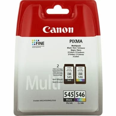 Canon Canon PG-545 CL 546 Mustepatruuna Multipakkaus BK+ CMY 8287B006 Vastaa: N/A