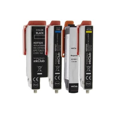 inkClub Multipakkaus mustekasetit - Korvaa Epson 26XL BK/C/M/Y KEF02-4 Vastaa: T2636 – inkClub