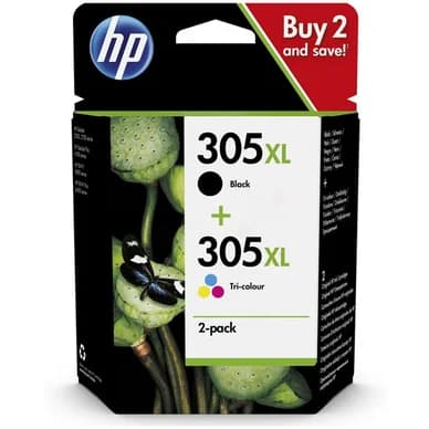 HP HP 305 XL 3-väri & musta Mustepatruuna 2-pack 6ZA94AE Vastaa: N/A – HP