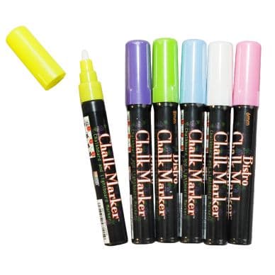 Other Blackboard Chalk Marker Fluor-kynä, pyöreä kärki, 6kpl 752481480078 Vastaa: N/A