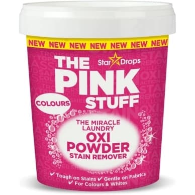 The Pink Stuff Miracle Laundry Oxi Powder Stain Remover Colours 1 kg PIRV917120 Vastaa: N/A – The Pink Stuff