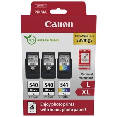 Canon Multipack 2x PG-540L + CL-541XL + 50arkkia valokuvapaperi 5224B015 Vastaa: N/A