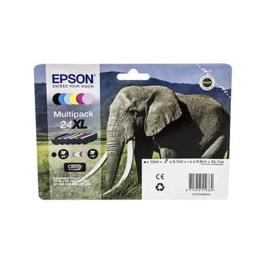 Epson Epson 24XL Mustepatruuna Multipakkaus BK+ CMY T2438 Vastaa: N/A