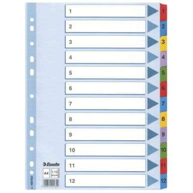 ESSELTE Kartonkirekisteri Esselte Mylar A4, 1-12 100162 Vastaa: N/A