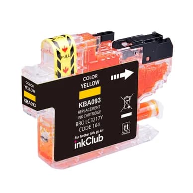inkClub Mustepatruuna keltainen, korvaa Brother LC3217Y KBA093 Vastaa: LC3217Y