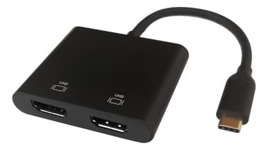 DELTACO MST-hubi, USB-C, 2 x 4K 60 Hz, HDMI x 2, 0,1 m, musta USBC-2HDMI Vastaa: N/A