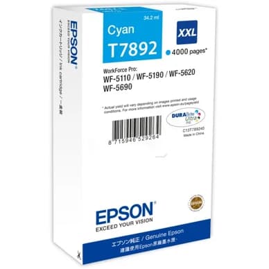 Epson Epson T7892 Mustepatruuna Cyan T7892 Vastaa: N/A