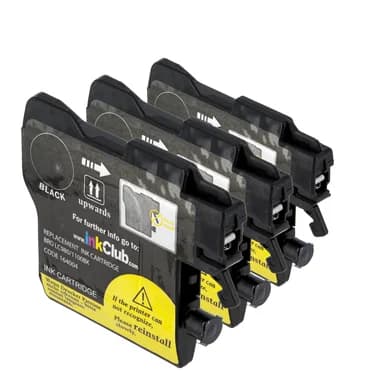 inkClub 3 x musta (KBA034) KBA034-3 Vastaa: LC1100BK LC980BK – inkClub