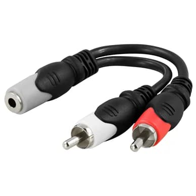 DELTACO DELTACO multimediasovitin 3,5 mm naaras 2 x RCA uros, 10 cm 7340004625650 Vastaa: N/A