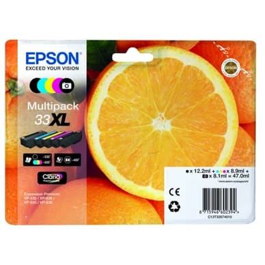 Epson Mustepatruuna MultiPack Bk,C,M,Y,PBK, Innehåll 12,2 T3357 Vastaa: N/A
