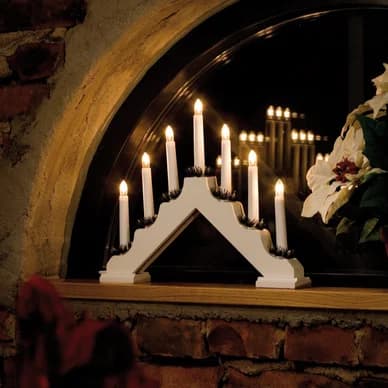 Konstsmide Konstsmide Sähkökynttelikkö Valkoinen puu 7 kynttilää 30cm 2262-210 Vastaa: N/A – Konstsmide