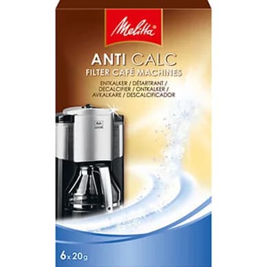Melitta Melitta Anti Calc kalkinpoistaja kahvinkeittimelle, 6 kpl 96255MEL Vastaa: N/A