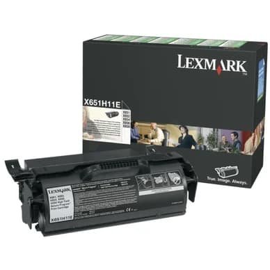 Lexmark Värikasetti musta 25.000 sivua, High Yield, return X651H11E Vastaa: N/A – Lexmark