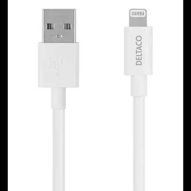 DELTACO Deltaco Latauskaapeli USB-A Lightningiin, 0,5 m, valkoinen 7333048056528 Vastaa: N/A