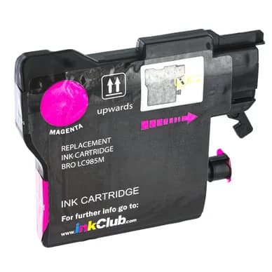 inkClub Mustepatruuna magenta, korvaa Brother LC985M KBA044 Vastaa: LC985M – inkClub