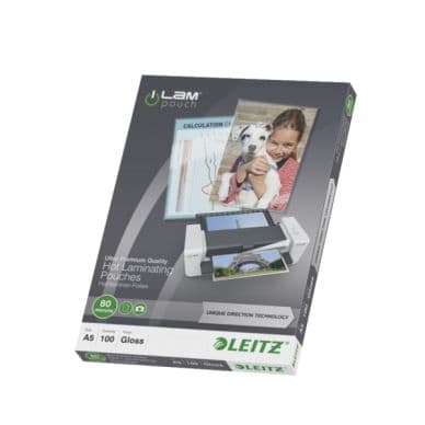 Leitz Laminointitasku A5 UDT 80 mic. 100/ltk 74920000 Vastaa: N/A