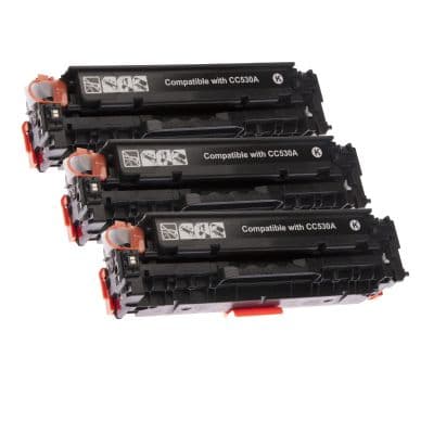 inkClub 3-pakkaus musta väriainekasetti THU890-3 Vastaa: CC530A – inkClub