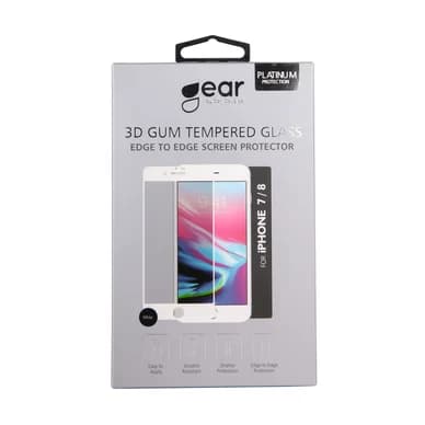 Gear GEAR Suojalasi 3D iPhone 6/7/8/SE 2/3 gen Platinum valkoinen 661125 Vastaa: N/A – Gear