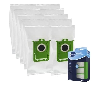 Premium Pölypussit,10kpl. + HEPA-suodatin, moottorisuodattimen DU12190-2-FIL Vastaa: N/A – Premium