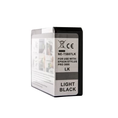 WL Mustepatruuna, korvaa Epson T5807, vaalea musta, 84 ml 0T5807 Vastaa: T5807