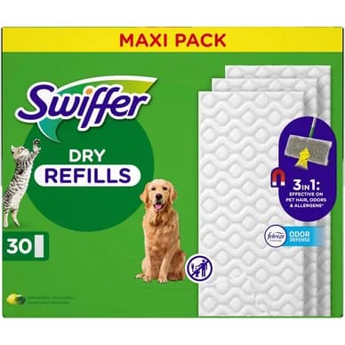 Swiffer Swiffer Sweeper Pet Lattianpesulaput refill 30-pack 8700216677455 Vastaa: N/A