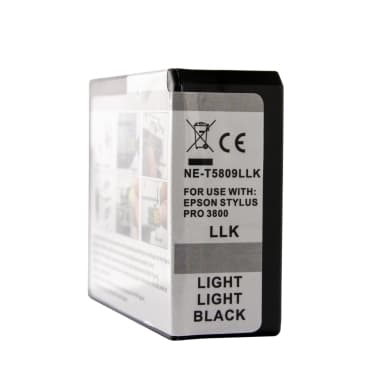 WL Mustepatruuna, korvaa Epson T5809, vaalea vaalea musta, 84 ml 0T5809 Vastaa: T5809