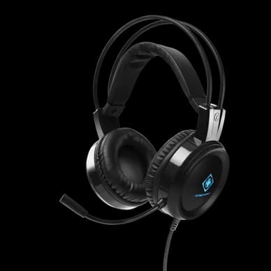 DELTACO Deltaco DH110 ‑pelikuulokkeet 50 mm, LED, mustat 7333048046628 Vastaa: N/A – Deltaco