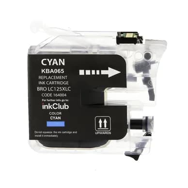 inkClub Mustepatruuna syaani, korvaa Brother LC125XL-C KBA065 Vastaa: LC125XLC – inkClub