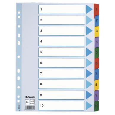 ESSELTE Kartonkirekisteri Esselte Mylar A4, 1-10 100161 Vastaa: N/A