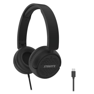 Streetz Streetz HC210 kuulokkeet, mikrofoni, äänenvoimakkuudensäätö, USB-C, musta HC210-BLK Vastaa: N/A – STREETZ
