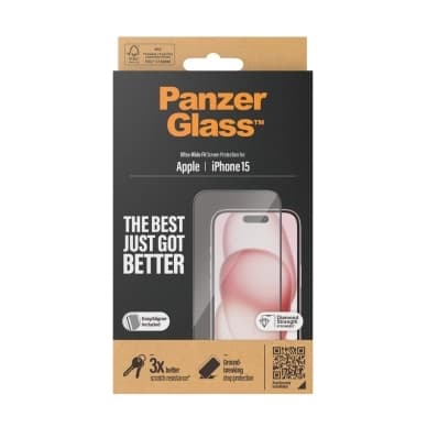 Panzerglass Näytön suoja iPhone 15 Ultra-Wide Fit EasyAligner 5711724028090 Vastaa: N/A – Panzerglass