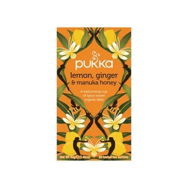 Pukka Pukka Lemon, ginger & Manuka Honey teepussit 20-pakkaus 5060229011534 Vastaa: N/A – Pukka